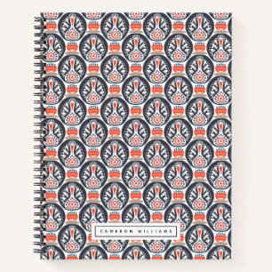 Carnet Ajoutez votre nom Floral Turkey Folk Art Motif