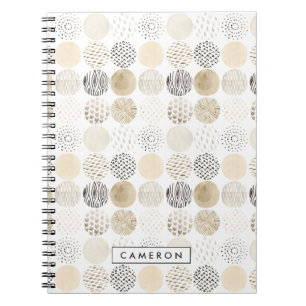 Carnet Ajoutez votre nom Motif circulaire Abstrait neut