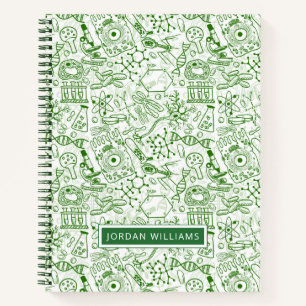 Carnet Ajoutez votre nom   Motif de biologie verte