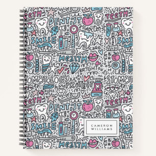 Carnet Ajoutez votre nom Motif de dessin dentaire