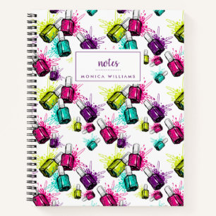 Carnet Ajoutez votre nom   Neon Nail Motif polonais