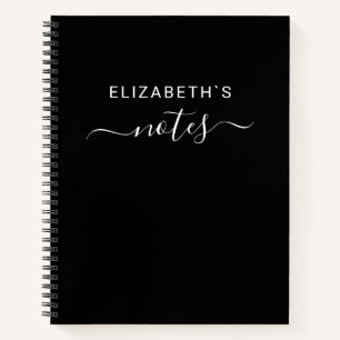 Carnet Ajoutez votre nom   Noir simple