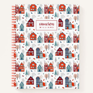 Carnet Ajoutez votre nom Scandinavian House Folk Art