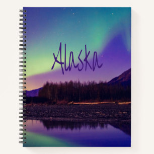 Carnet Alaska Northern Lights Mountains Lake