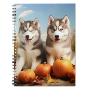 Carnet Alaskan Malamute Chiot Automne Citrouille délice