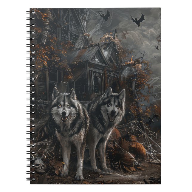 Carnet Alaskan Malamute Halloween Night Doggy Délice (Devant)