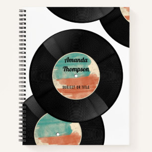 Carnet Album musical Retro Vinyl Record