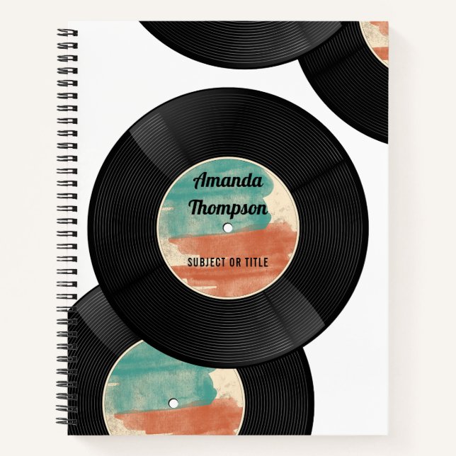 Carnet Album musical Retro Vinyl Record (Devant)