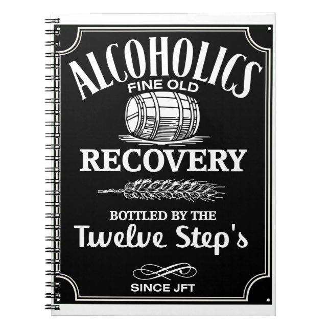 Carnet Alcool Étiquette Sobriété - 12 Étape Addict Alcool (Devant)
