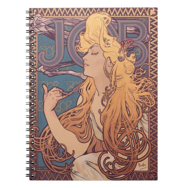 Carnet Alfonse Mucha Job Art Nouveau femme (Devant)
