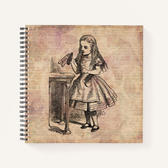 Carnet Alice au pays des merveilles Boire moi bouteille (Devant)