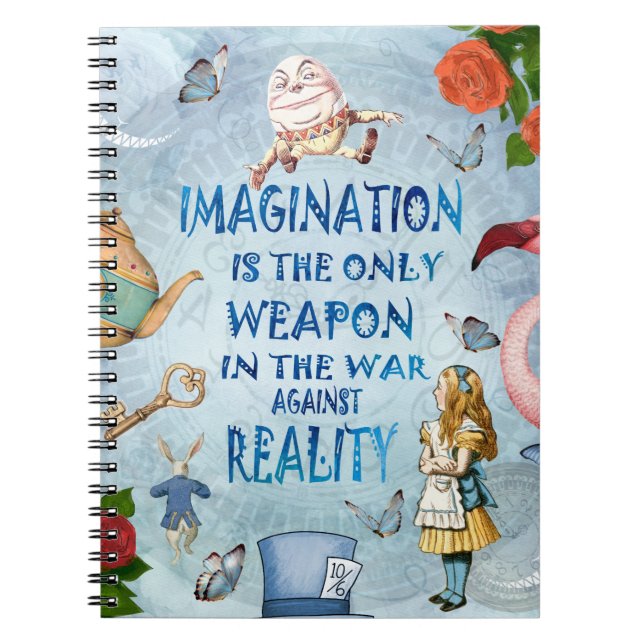 Carnet Alice In Wonderland Citation - Imagination (Devant)