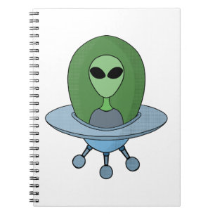 Carnet Alien dans son petit vaisseau spatial