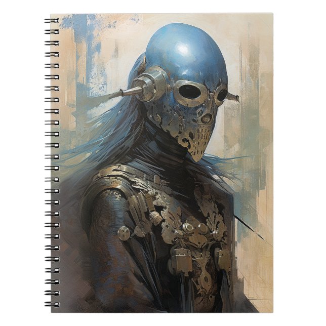 Carnet Alien de science-fiction portant un masque casque (Devant)