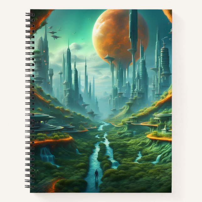 Carnet Alien Nature & Futuriste Ville Surreal Sci-Fi Art (Devant)