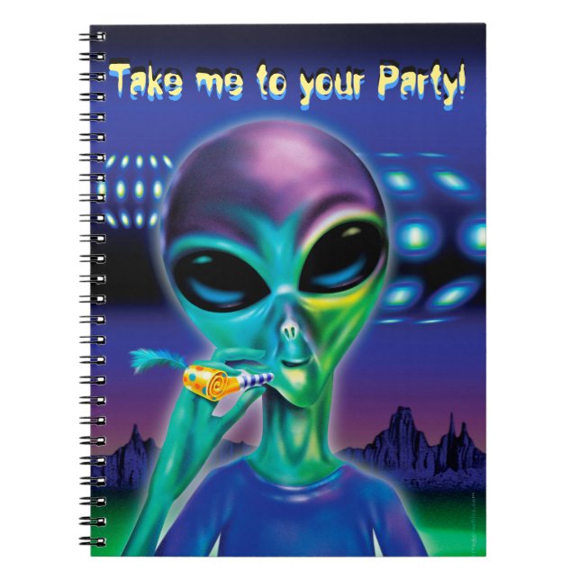 Carnet Alien portable Emmenez-moi à votre fête ! (Devant)