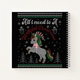 Carnet All I Need Is A Magical Christmas, Unicorn