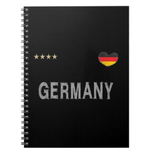 Carnet Allemagne Football Fan Chemise Coeur