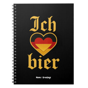 Carnet Allemand Ich Heart Bier Oktoberfest Funny Bavarian