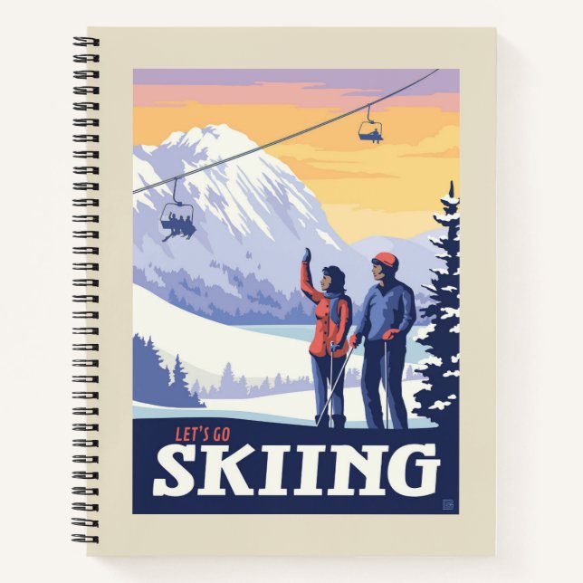 Carnet Aller skier Vintage Imprimer (Devant)