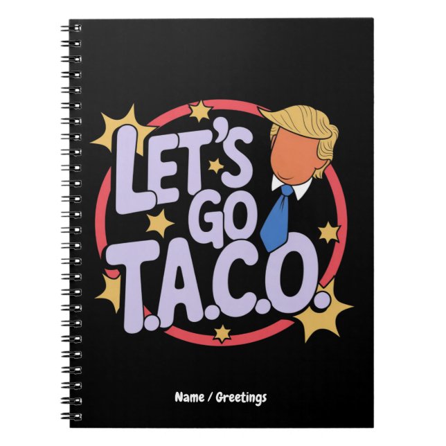 Carnet Allez Taco Funny Design Citation audacieuse Hommes (Devant)