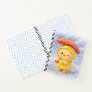 Carnet Alma Pluvieux Poulet Mignon avec Paraplui