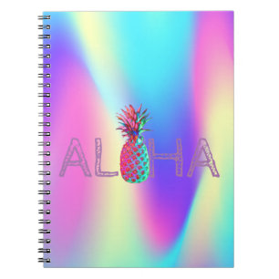 Carnet Aloha Hawaiian Pineappa Ombre Holographique