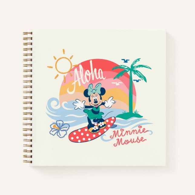 Carnet Aloha Minnie Mouse Tropical Surf (Devant)