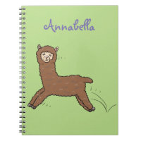 Alpaca marron mignon dessin animé heureux