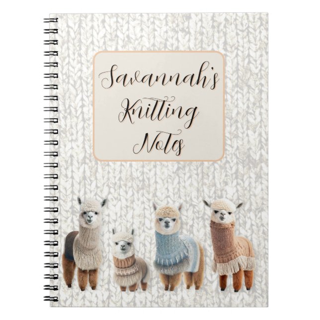 Carnet Alpacas in Sweaters Personalized Knitting  (Devant)