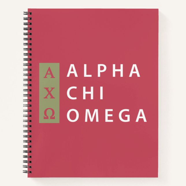 Carnet Alpha Chi Omega | Logo empilé (Devant)