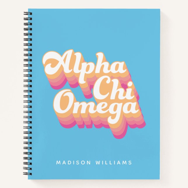 Carnet Alpha Chi Omega | Script Super (Devant)