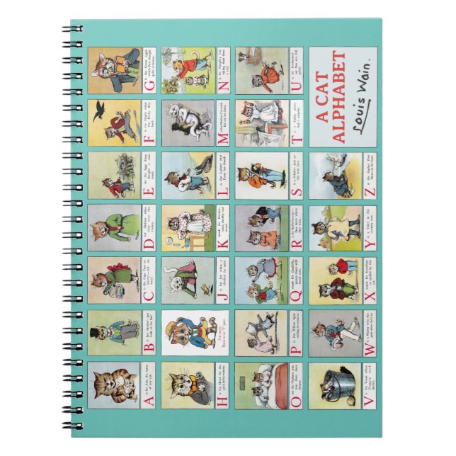 Carnet Alphabet de chat, Louis Wain (Devant)