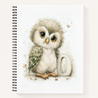 Carnet Alphabet mignon d'animaux bébé en aquarelle Chouet