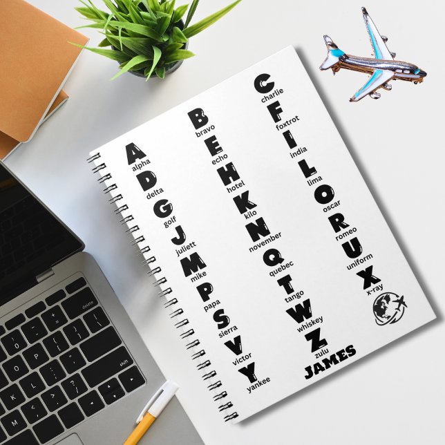 Carnet Alphabet phonétique de l'OTAN, Lettres noires, Per (Créateur téléchargé)