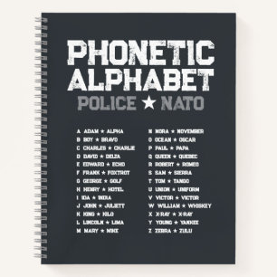 Carnet Alphabet phonétique Police ★ OTAN — Gris tactique
