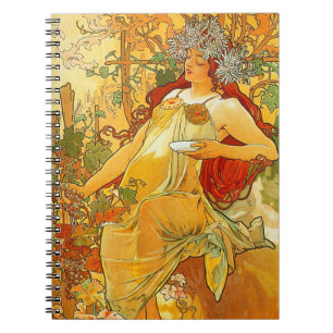Carnet Alphonse Mucha Art Nouveau Automne