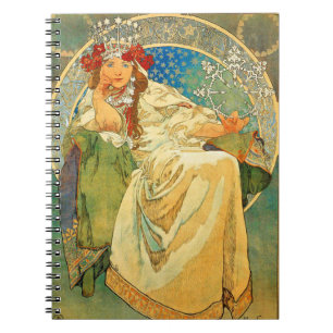 Carnet Alphonse Mucha Art Nouveau Princesse Hyacinth