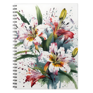 Carnet Alstroemeria - Fleurs aquarelles