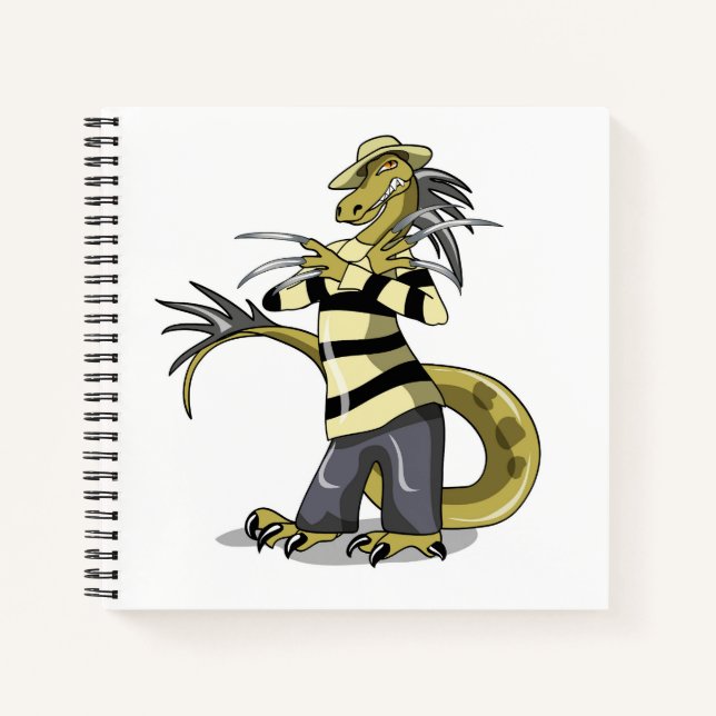 Carnet Amargasaurus Pose Comme Freddy Krueger. (Devant)