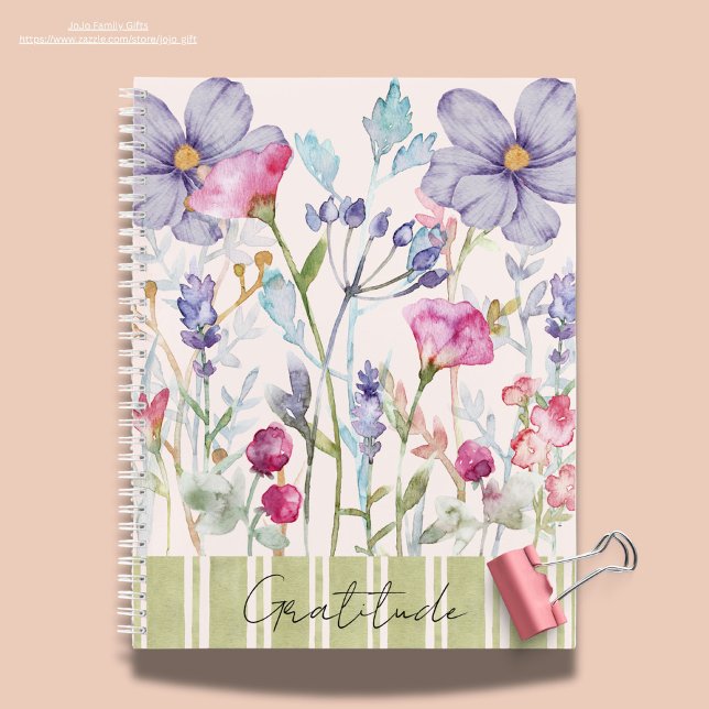 Carnet Ambiance romantique douce fleur sauvage Gratitude (Créateur téléchargé)