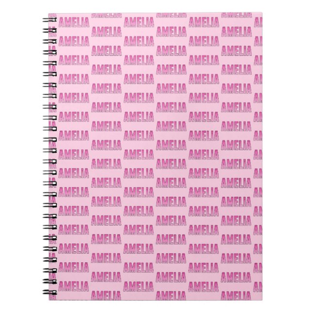 Carnet Amelia nom rose T-shirt (Devant)