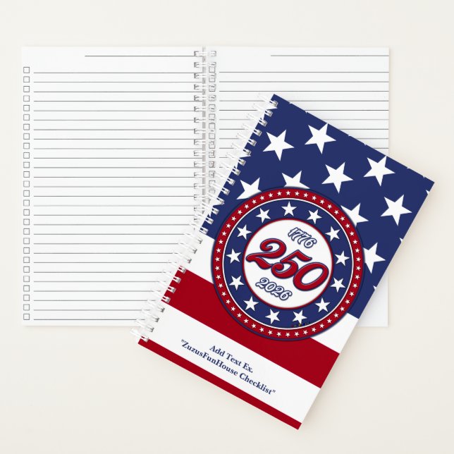 Carnet America’s 250th Birthday With USA Flag (À l'intérieur)