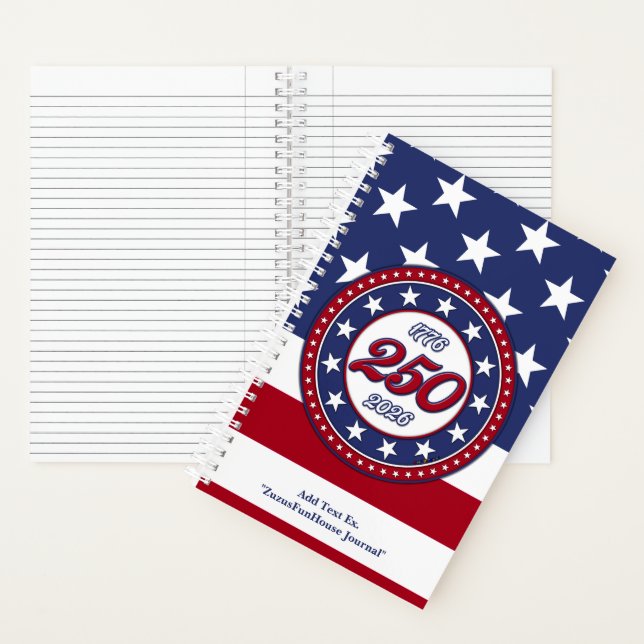 Carnet America’s 250th Birthday With USA Flag (À l'intérieur)