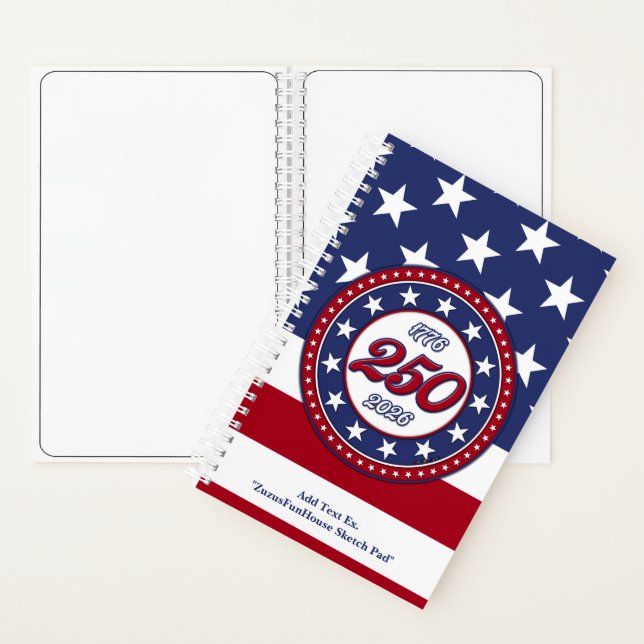Carnet America’s 250th Birthday With USA Flag (À l'intérieur)