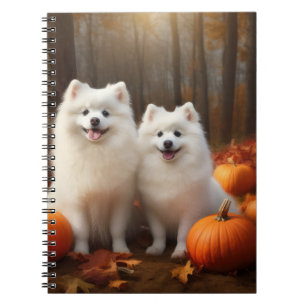 Carnet American Eskimo Chiot Automne Citrouille délice