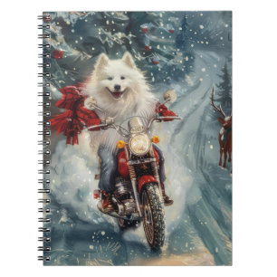 Carnet American Eskimo Dog équitation moto Noël