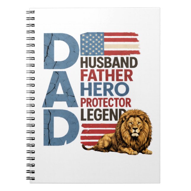 Carnet American Flag Dad Lion Patriotic (Devant)
