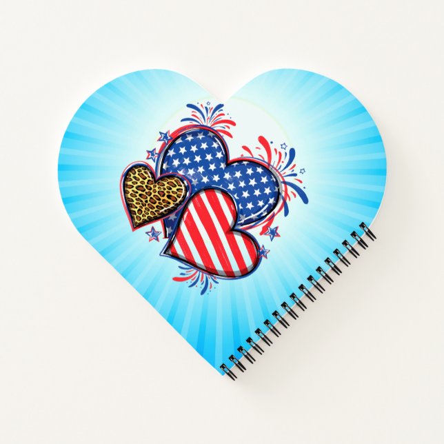 Carnet American Flag Heart Leopard Sublimation-64210 (Dos)