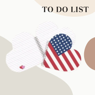 Carnet American Simple Flag Heart Trend